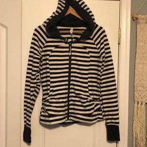 Lululemon Striped Zip Up with Hood